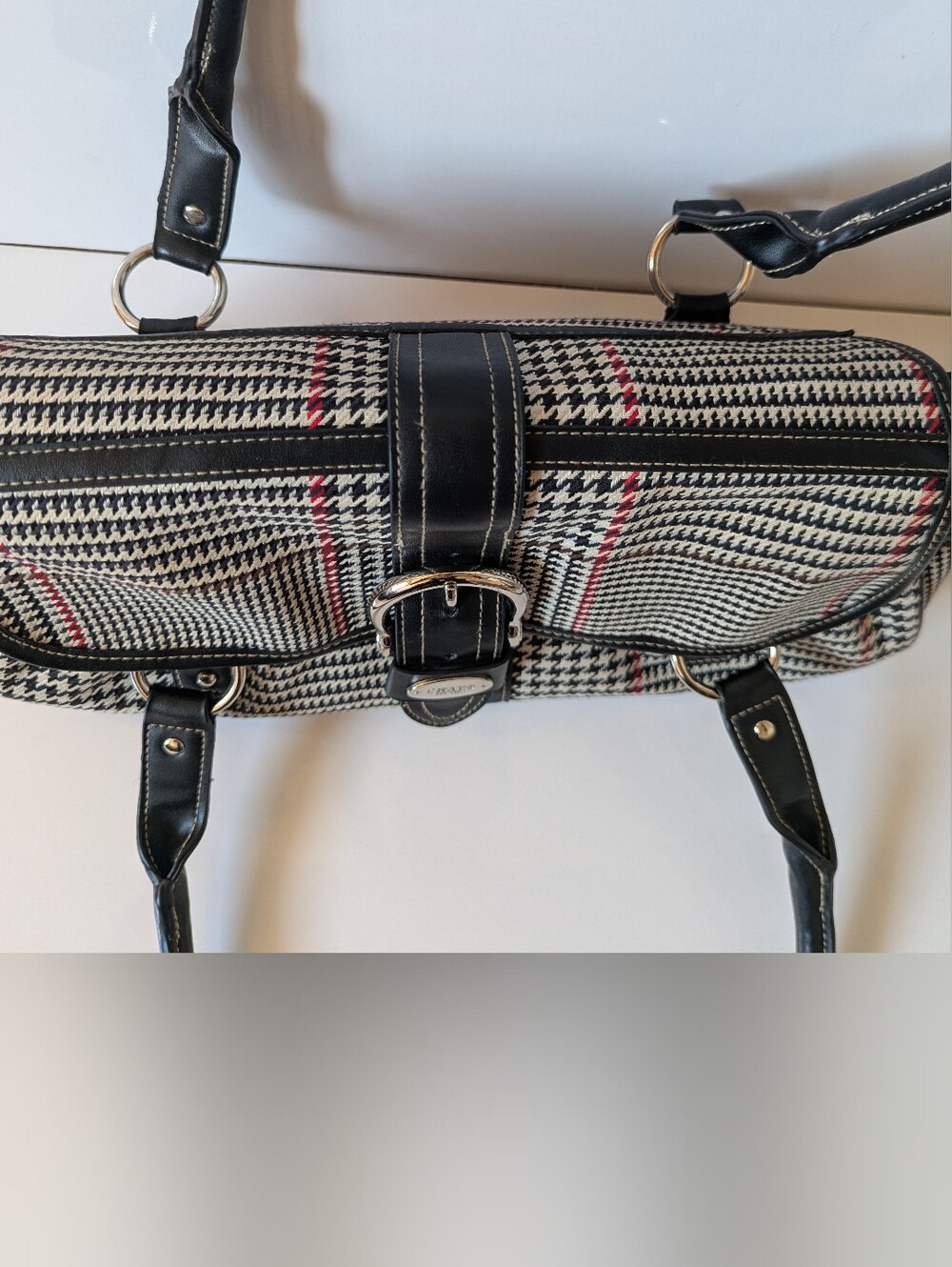 RALPH LAUREN CHAPS Houndstooth Plaid Bag - Picture 5 of 12